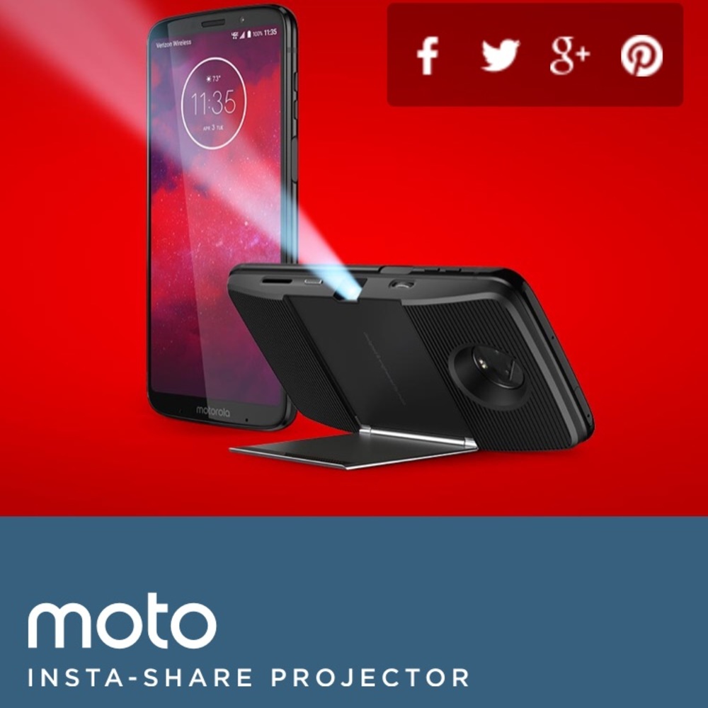 Transforms Motorola smartphone into a projector